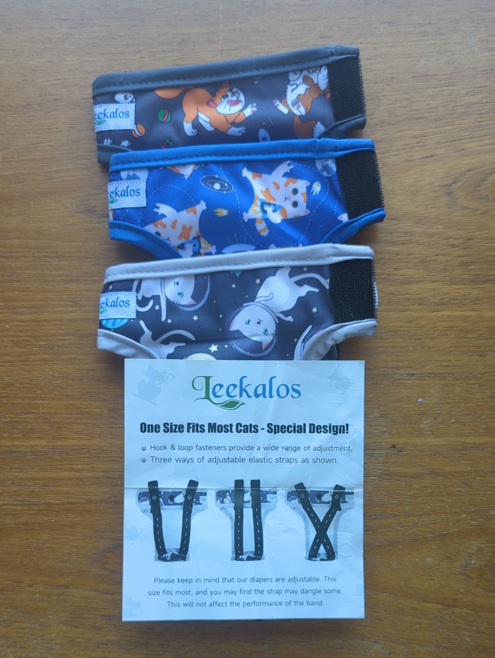 3 Pack Leekalos Washable /Reusable Cat Diapers. NWOT.